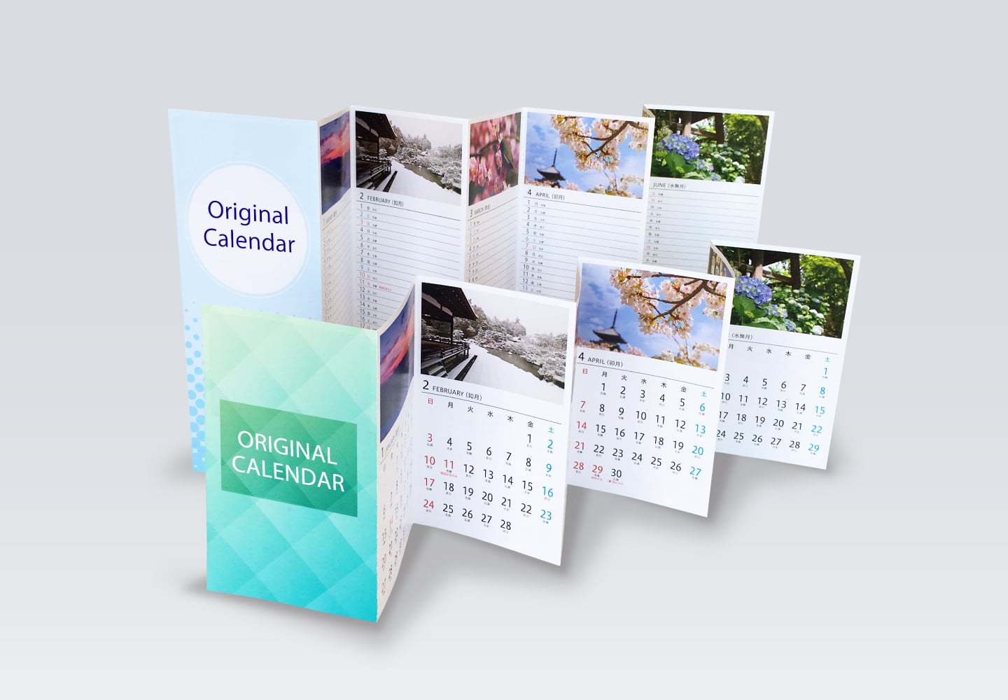 ジャバラ折カレンダー印刷のイメージ1