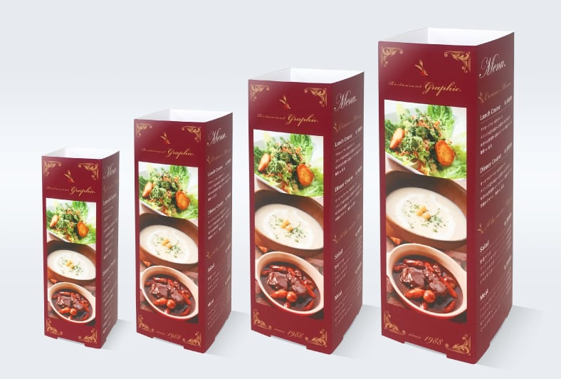 四角柱POP印刷のイメージ