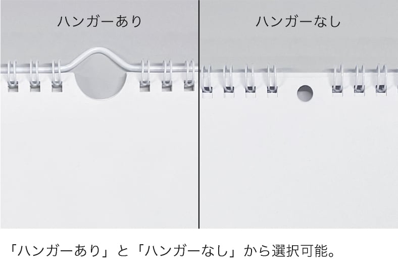 「ハンガータイプ」と「孔開け加工タイプ」から選択可能。