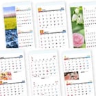 Web上で簡単デザイン作成！タンザックカレンダー印刷3ヶ月タイプのテンプレートが豊富！