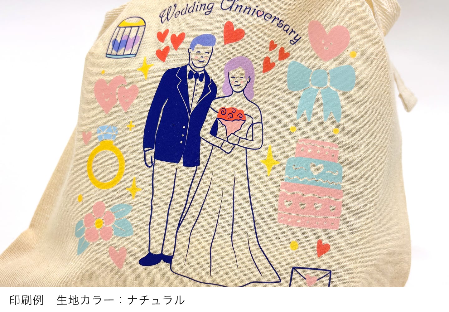 フィルムプリント方式の印刷見本 生地カラー；ナチュラル