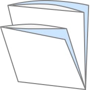 巻三つ折クロス二つ折のイメージ