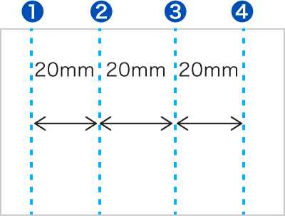 各間隔が20mm以上のため、1度で4本の加工をおこないます。