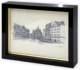 樹脂製 油彩額の額装 ブラック(ライナー:ゴールド)のイメージ