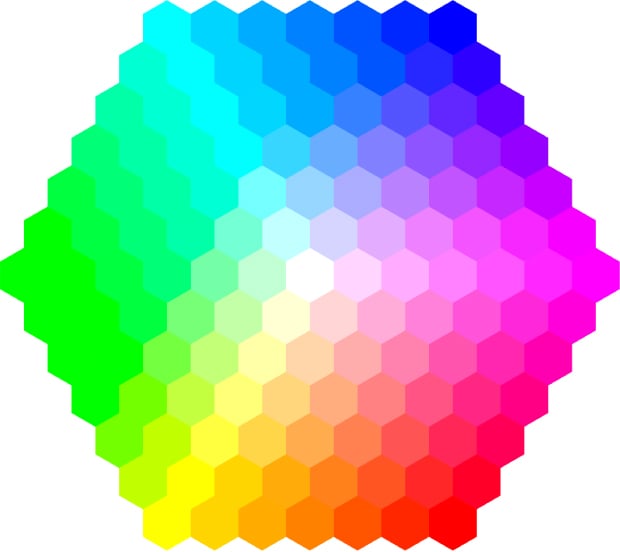 Adobe RGB（1998）のカラーパレット