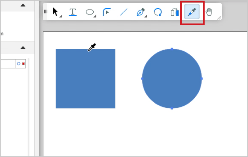 取得したい色(青)の所をクリックすると色が反映されます