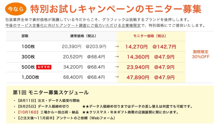特別お試しキャンペーンのモニター価格でご購入いただけます