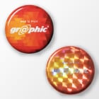 「ホログラム（格子状）」は格子柄が角度によって全体を覆います。