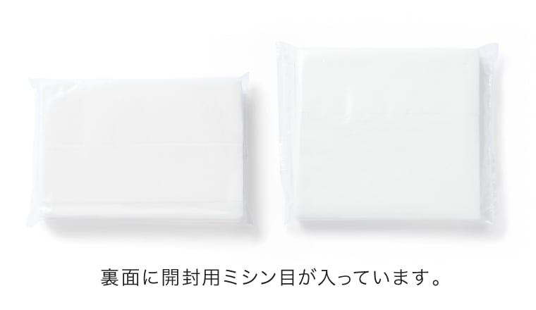 裏面に開封用ミシン目が入っています