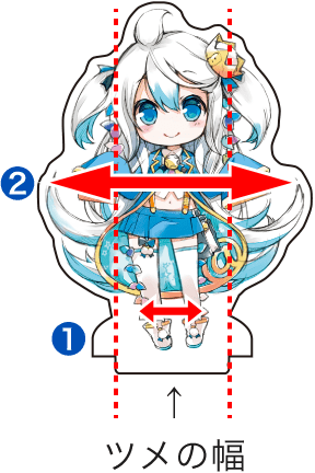 楕円形ツメの幅