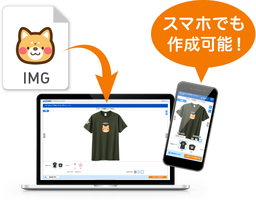 スマホでも作成可能!画像をアップロード